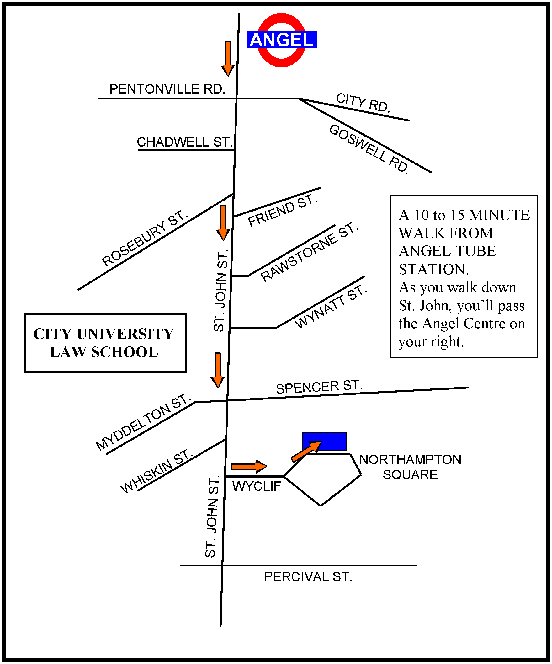 Map to City University Law School